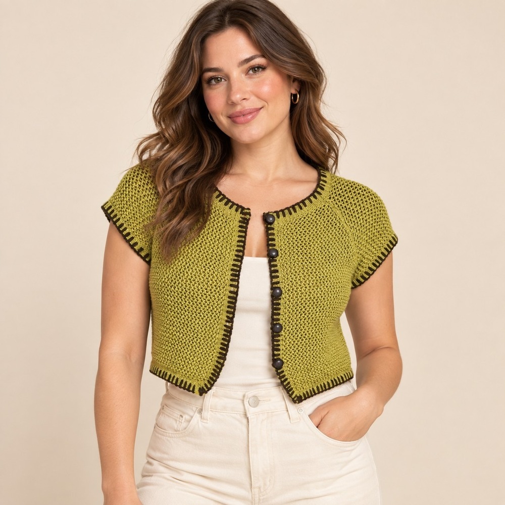 Cider Open Knit Olive Green Sweater Women's Medium Whimsigoth Grunge Fairy Retro
